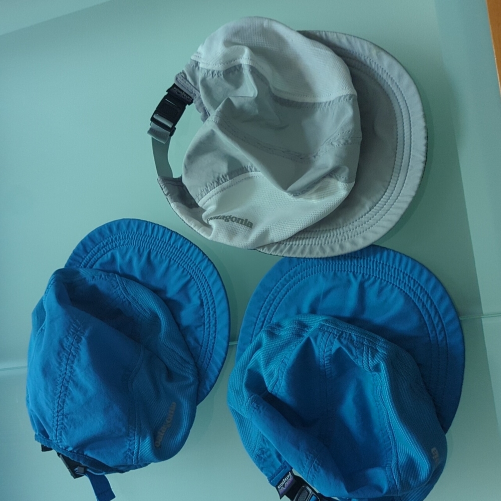 Three (3) Patagonia Duckbill Cycling Caps Size Medium with Breathable Panels
